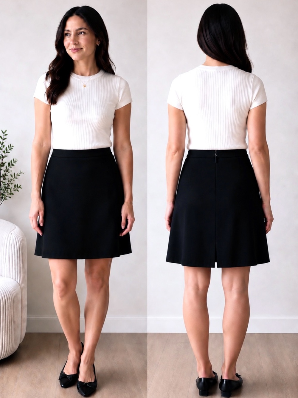 Black Skirt Career Office Professional Suit Separate Lined John Paul Richard